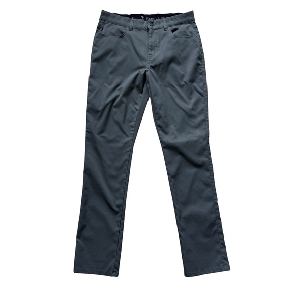 Pebble Beach Men's Slim-Fit Gray Chino Pants Size 32x32 Elastic Waist Stretch - Picture 1 of 7